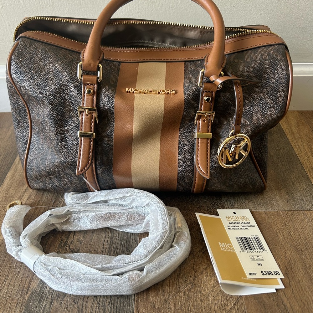 Michael Kors Brown and Tan Satchel